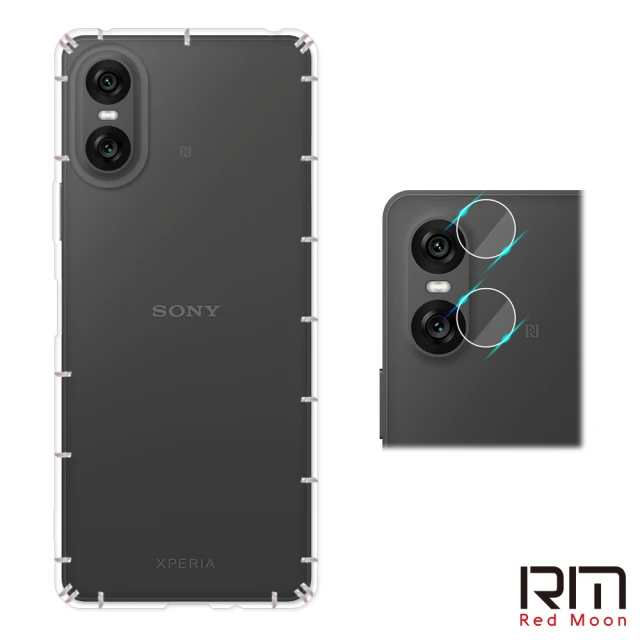 RedMoon SONY Xperia 10 VI 2024 手機殼貼2件組 空壓殼鏡頭增高版+厚版鏡頭貼
