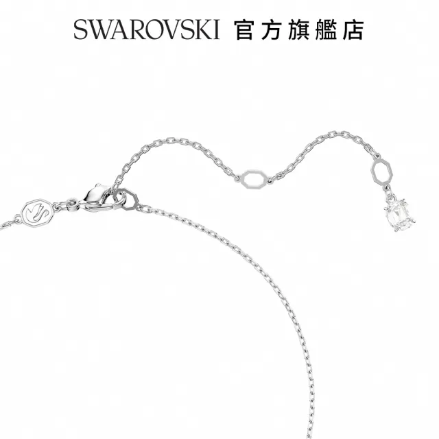 【SWAROVSKI 施華洛世奇】Matrix 套裝 水晶珍珠 圓形切割 白色 鍍白金色(情人節禮物)