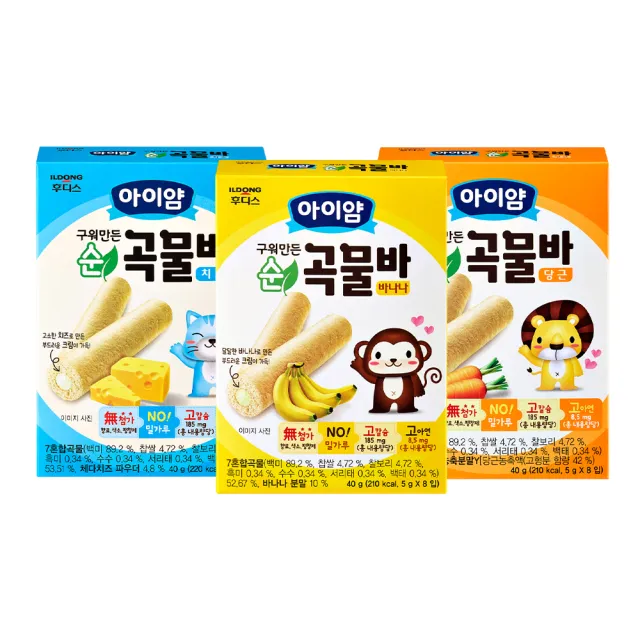 【韓國 ILDONG FOODIS  日東】穀物小捲心(香蕉、起司、胡蘿蔔)