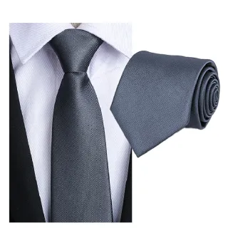 【服裝儀容】韓系質感絲質男士手打領帶8cm(領結 商務 結婚 新郎 西裝配件 男性 素色 黑灰色 送禮 禮物)