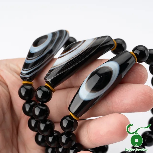 【K.D.J 圓融珠寶】羊眼天珠手串 買一送檀香精油