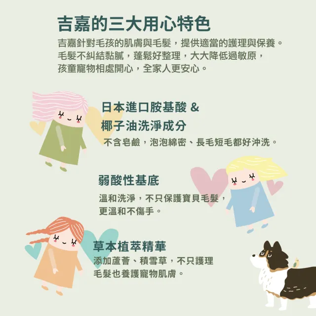 【草本24】吉嘉植萃寵愛洗毛精－1加侖(保濕止癢、降低過敏原)效期2027/02