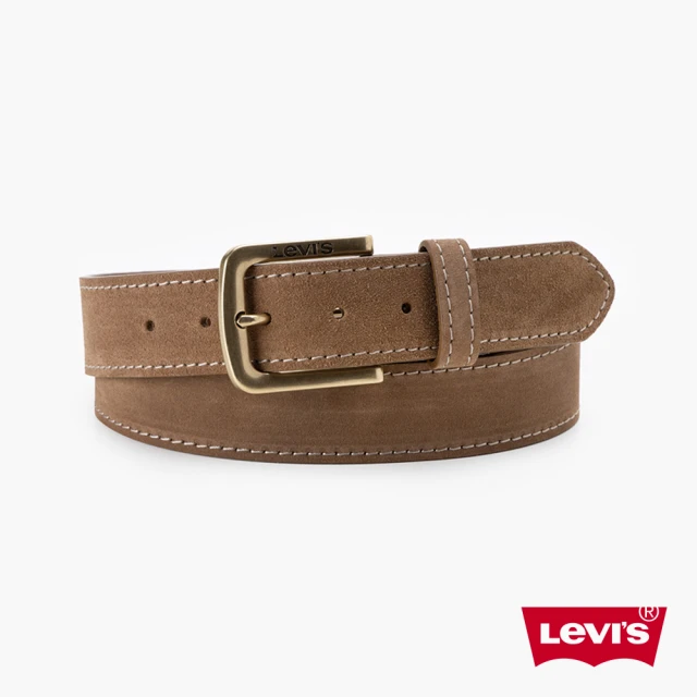 LEVIS 官方旗艦 牛皮質感金屬扣皮帶 人氣新品 000I6-0001