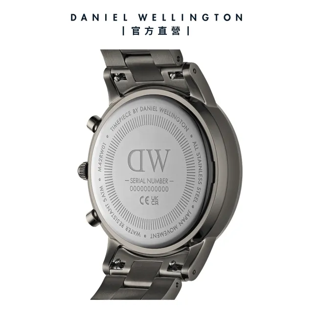 【Daniel Wellington】DW 手錶 Iconic Chronograph 42ｍｍ太空灰三眼精鋼錶灰錶盤(DW00100643)