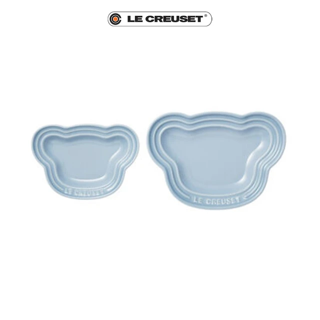 【Le Creuset】瓷器嬰兒小熊盤 2入(海岸藍)