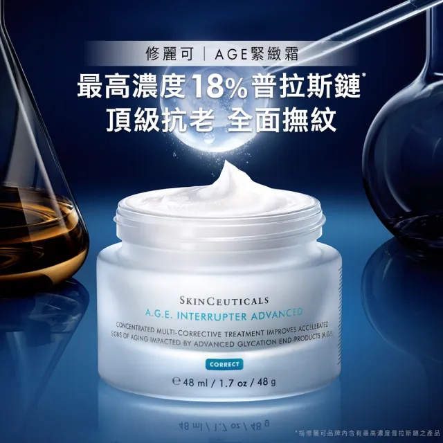 【Skin Ceuticals 修麗可】雙重撫紋緊緻★HA塑顏抗皺彈力紫米精華+AGE普拉斯鏈活膚緊緻霜(彈潤緊緻)