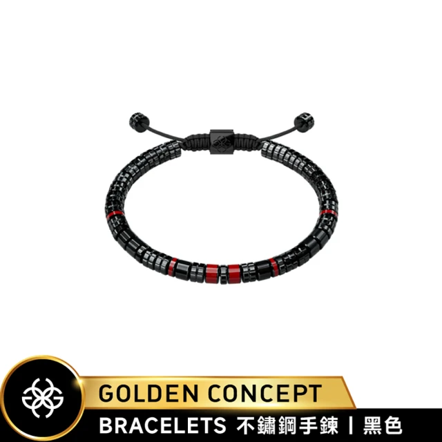 Golden Concept Bracelets 可調式不銹鋼手鍊 JB-EV19 黑/紅(17-18cm腕圍適用)