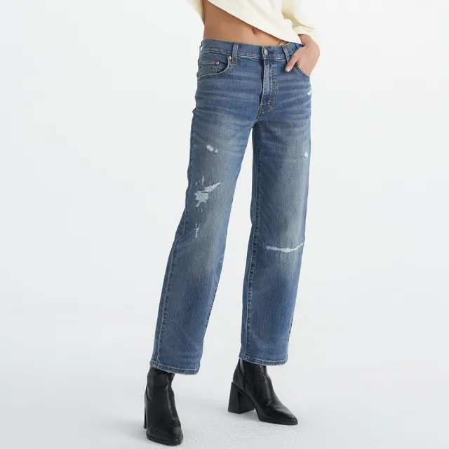 【LEVIS 官方旗艦】Baggy Dad 女款牛仔寬褲 Performance Cool 人氣新品 A3494-0053