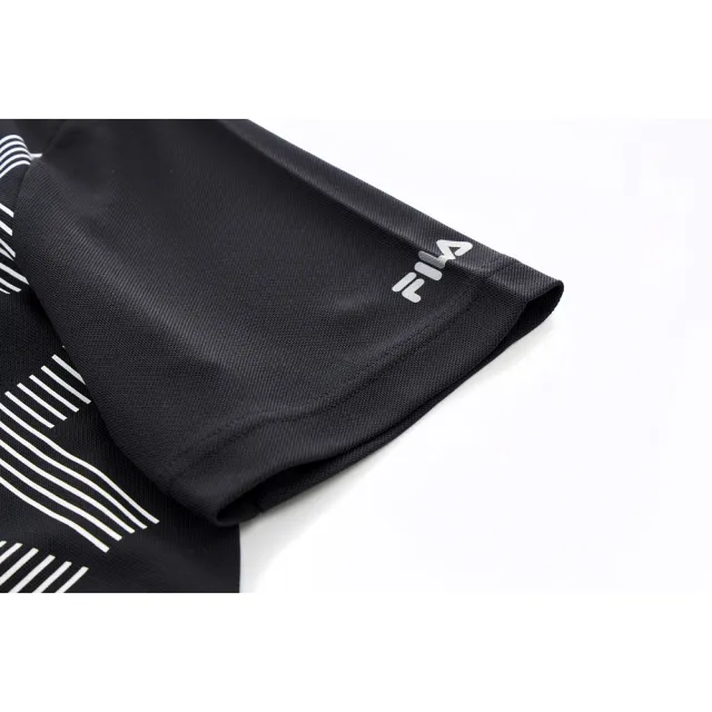 【FILA官方直營】男抗UV吸濕排汗短袖T恤-黑色(1TEY-5301-BK)