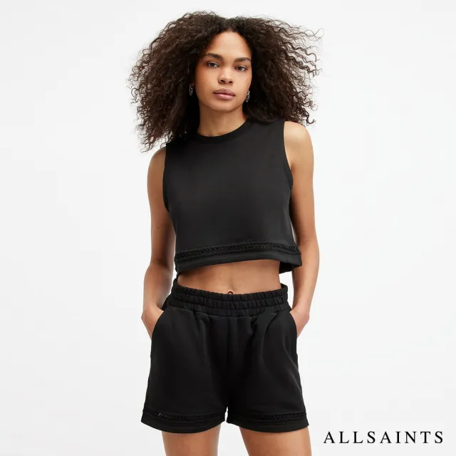 【ALLSAINTS】EWELINA 厚實純棉休閒背心短褲套裝(黑白兩色)