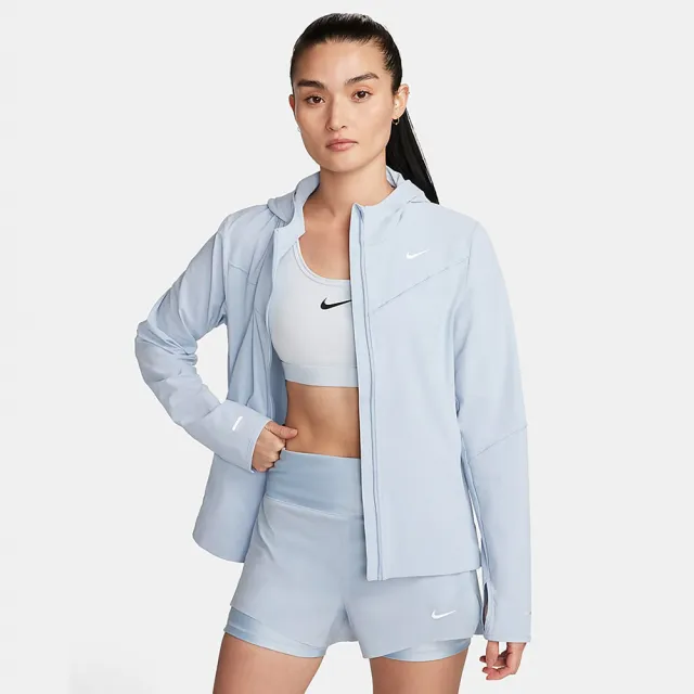 【NIKE 耐吉】外套 女款 運動連帽外套 跑步 AS W NK SWIFT UV JKT 藍 FB7481-440