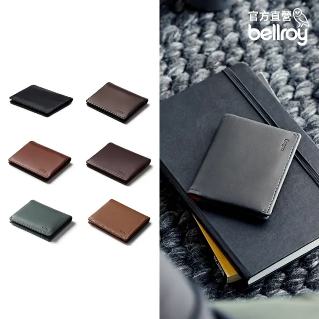 【Bellroy】官方直營 Slim Sleeve 真皮翻蓋鈔票錢包(經典黑/皮夾/包配件)