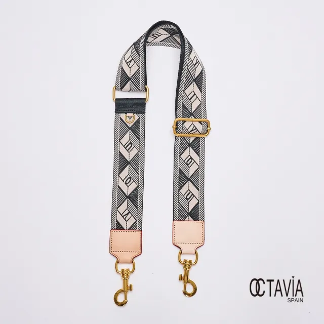 【OCTAVIA】雙11 OCTAVIA 8 - NEW LOOK 牛皮帶頭肩背帶  輕色調幾何線條5CM寬肩背帶-四款可選(包