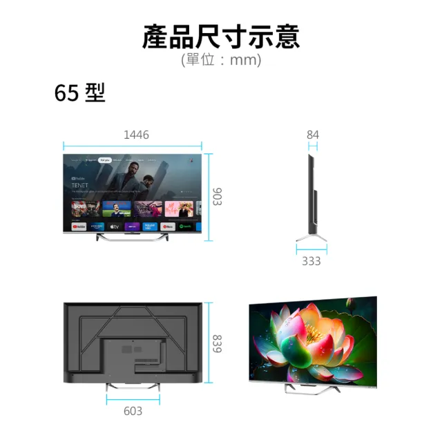 【Haier 海爾】65型 4K QLED DLG 120Hz GoogleTV 智慧聯網顯示器(LE65S8UX2)