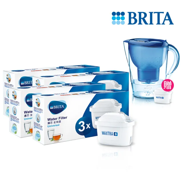 【BRITA】官方直營 MAXTRA Plus 濾芯-全效型(12入裝)贈Marella 3.5L馬利拉濾水壺(共1壺13芯)