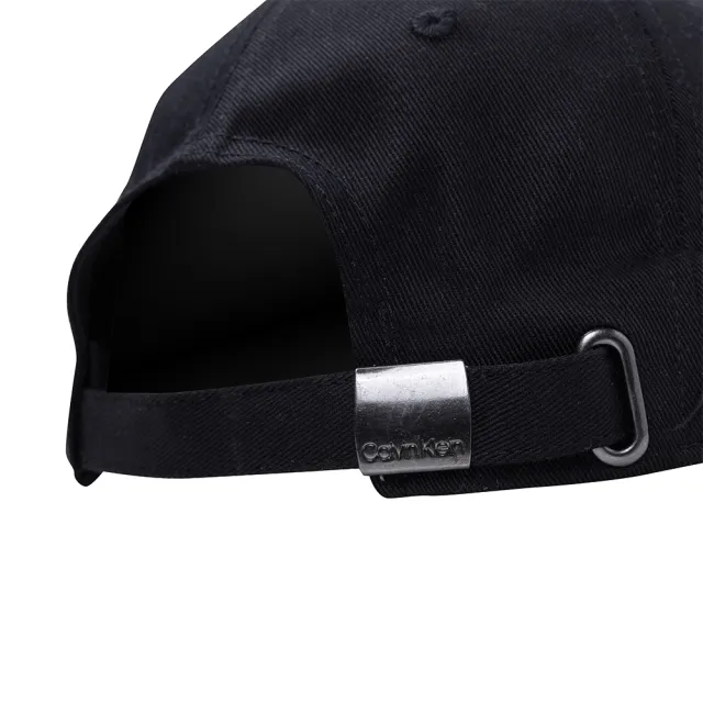 【Calvin Klein 凱文克萊】CK 經典刺繡文字可調式鴨舌帽-黑色(平輸品)