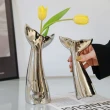 【JEN】輕奢電鍍陶瓷魚尾造型花瓶花器擺飾(小)