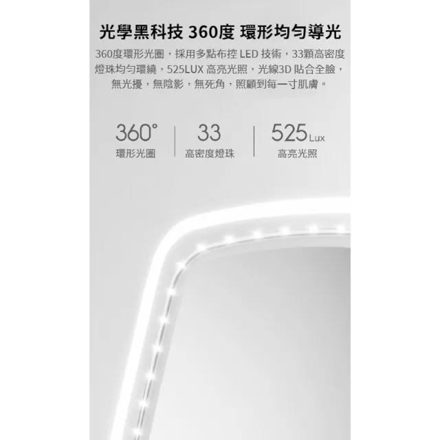 【小米】小米有品 佐敦朱迪 台式LED化妝鏡 三色版(美妝鏡 便攜鏡子 補光鏡 網紅化妝鏡 桌面化妝鏡)