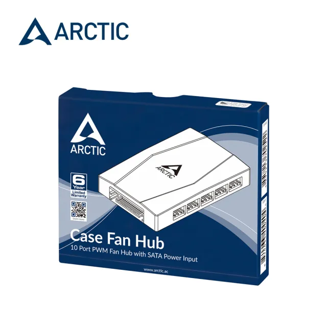 【Arctic】10埠風扇集線器附SATA電源(附黏著墊 磁條 隨意安置機殼各位置)