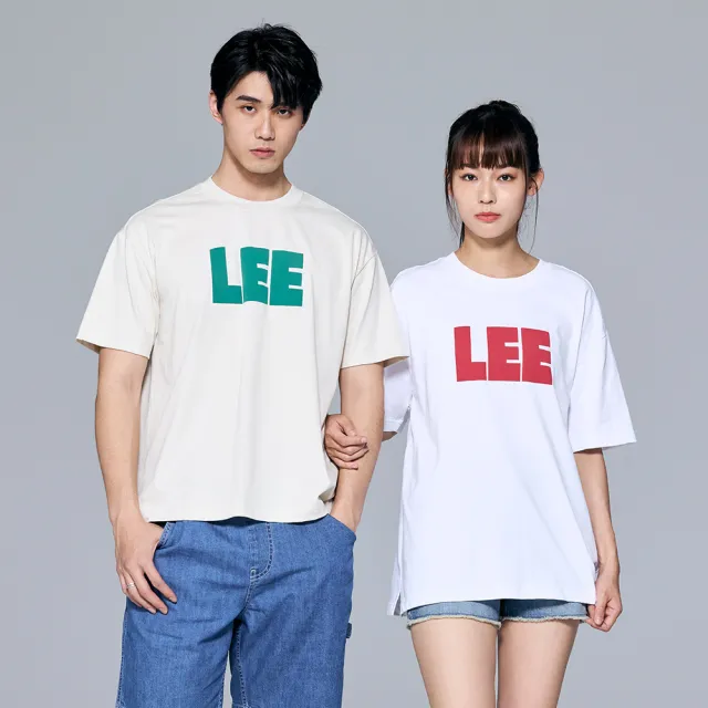 【Lee 官方旗艦】男女同款 短袖T恤 / 方體大LOGO印花 共3色 男女共版 / UNGENDER 系列(LB402061)