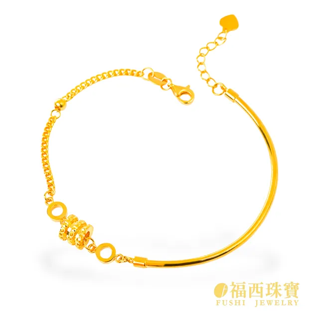 【福西珠寶】黃金手鍊手環 小蠻腰半環半鍊5G手環(金重1.42錢+-0.03錢)