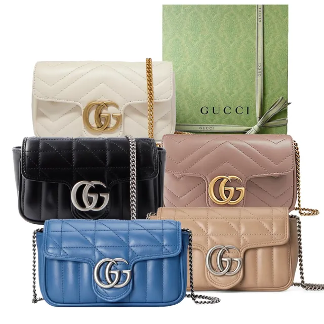 【GUCCI 古馳】476433 經典Marmont系列復古LOGO迷你手機包斜背包(顏色任選)