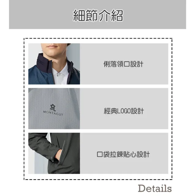 【MONTAGUT 夢特嬌】MIT台灣製立領休閒防風雙色薄外套(S1503-68深藍)