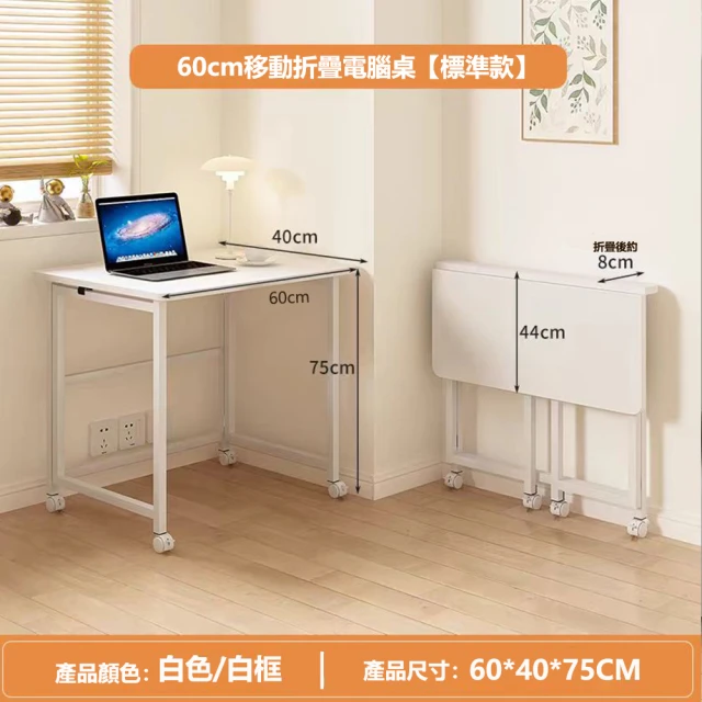 E家工廠 折疊桌 書桌 電腦桌 寫字桌 辦公桌 學生桌(252-折疊桌60公分（白色）)
