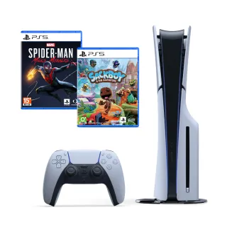 【SONY 索尼】New PS5 光碟版主機(PS5 Slim)+《PS5 漫威蜘蛛人：麥爾斯·摩拉斯》+《PS5 小小大冒險》