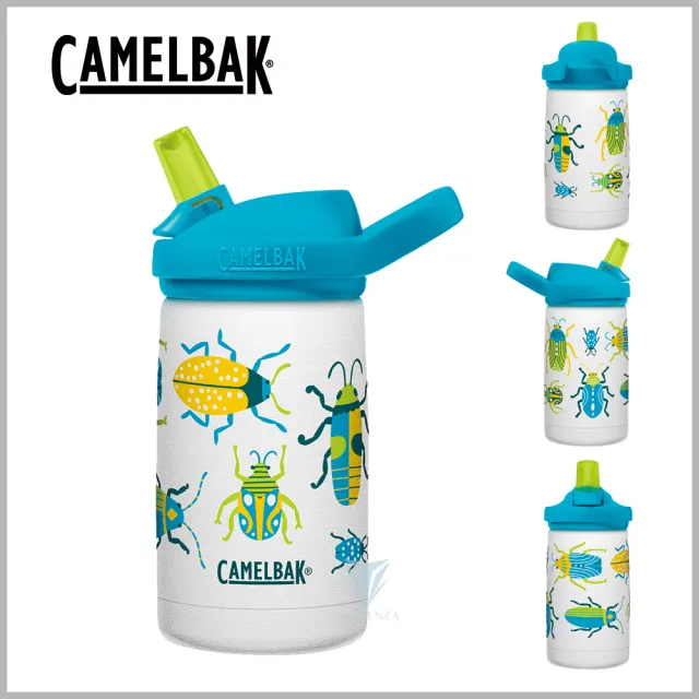 【CAMELBAK】350ml eddy+ kids兒童吸管不鏽鋼保溫/保冰瓶(公司貨/全新霧面瓶身/保溫/保冰/防塵蓋)