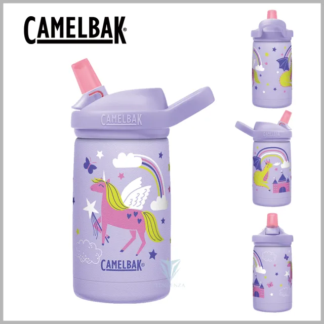 【CAMELBAK】350ml eddy+ kids兒童吸管不鏽鋼保溫/保冰瓶(公司貨/全新霧面瓶身/保溫/保冰/防塵蓋)