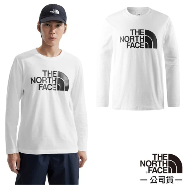 The North Face 男 FLASHDRY 吸濕透氣排汗長袖圓領T恤.休閒套頭衫.運動上衣(8AMJ-FN4 銀河白)