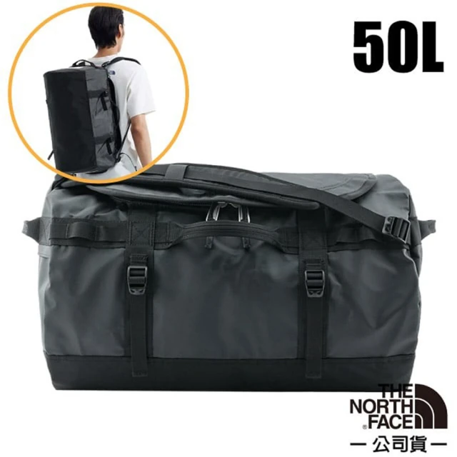 The North Face Base camp duffel 防水耐磨背提兩用旅行袋50L.手提後背行李袋(52ST-53R 時尚黑)