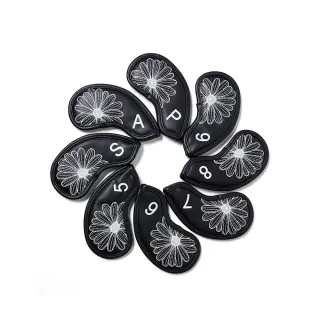 【MARDI MERCREDI】鐵桿套 黑色 經典小雛菊 高爾夫球系列 IRON COVER SET MARDI FLOWER 8PCS