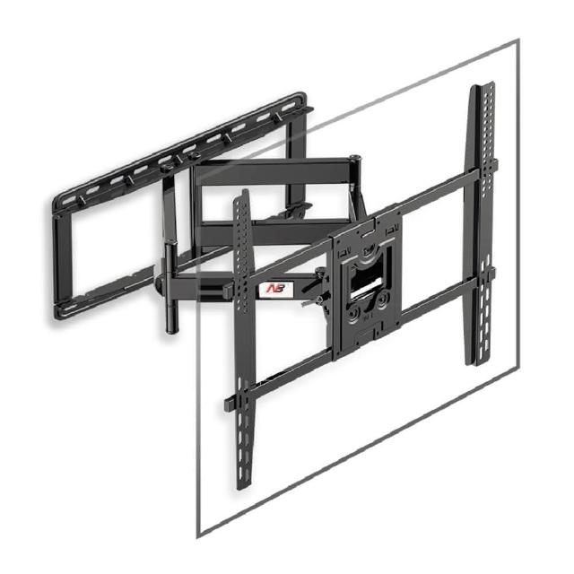 NB SP5 NORTH BAYOU NB-SP5 懸臂式電視壁掛架專為75吋、78吋、80吋、85吋及以上大型電視設計,最大承重90.9kg,採用SPCC高強度鋼板材質,確保穩固耐用。符合VESA規格40x40cm~80x60cm(支援30x30),黑色系外觀簡約大方,適合居家或商用空間。中國原產地,享1年保固,讓您安心安裝大型電視,提升觀影體驗。關鍵特點:高承重、抗震設計、易安裝,完美解決大型電視壁掛需求。
