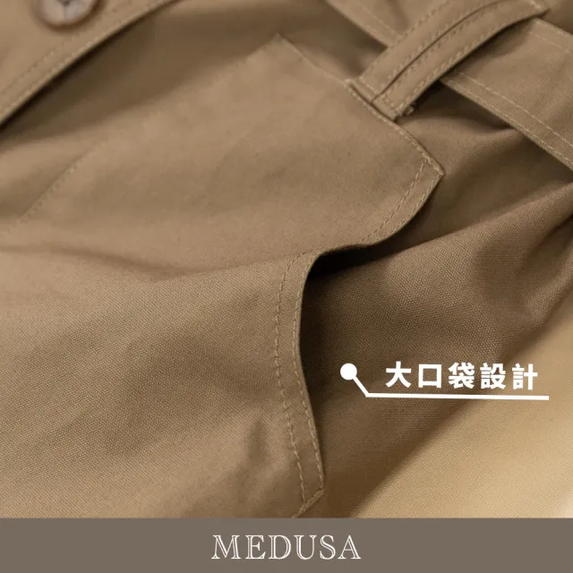 【MEDUSA 曼度莎】現貨-軍風翻領無袖大衣洋裝 - 2色（M-XL）｜長洋裝 無袖大衣外套(305-71506)