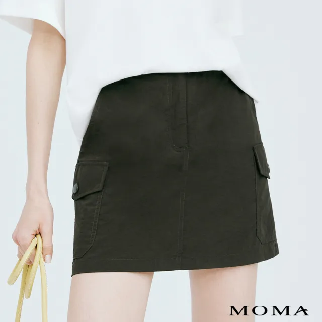 【MOMA】工裝造型短裙(墨綠色)