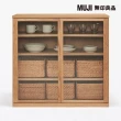 【MUJI 無印良品】橡木收納櫃/玻璃門 寬88*深44*高83cm。商品重量：約47kg。(大型家具配送)