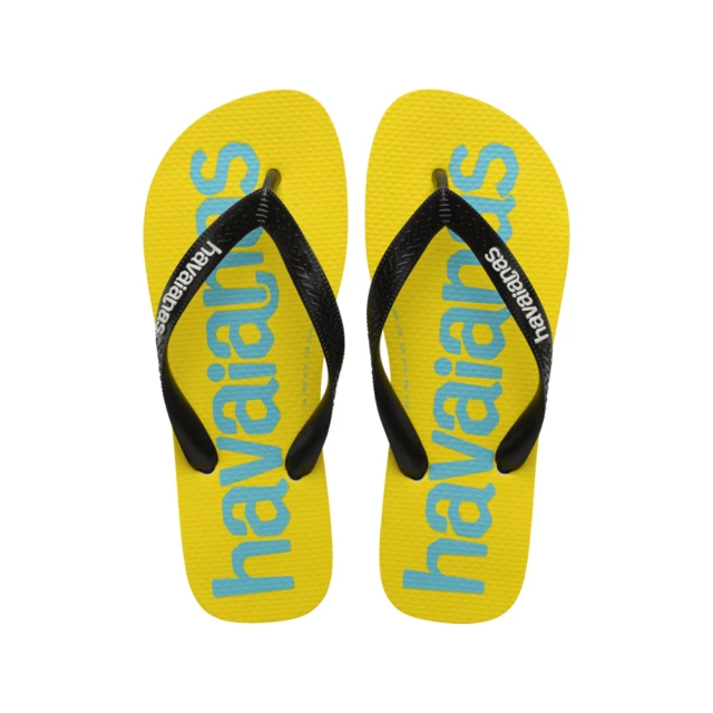 havaianas 哈瓦仕 Top Logomania 2 男鞋 女鞋 黃黑色 哈瓦仕 大LOGO 拖鞋 4145741-0128U