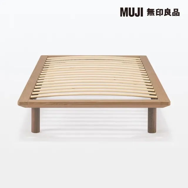 【MUJI 無印良品】胡桃木組合床台+床頭板/SD/木製腳/20cm(大型家具配送)