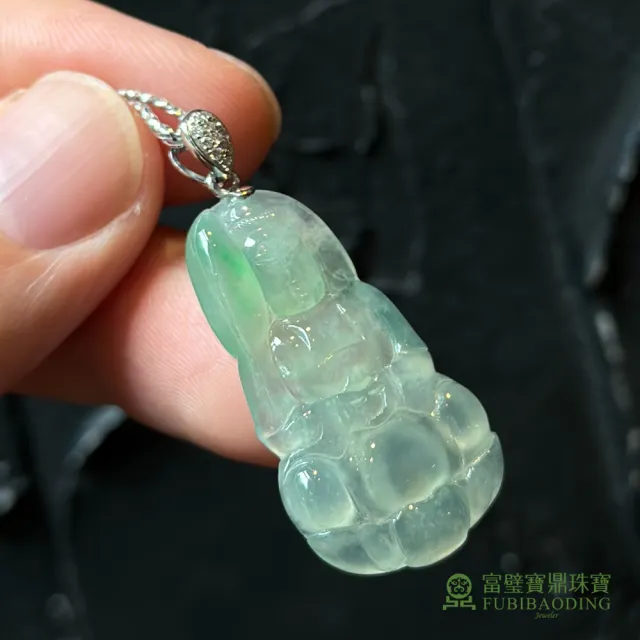 【Fubibaoding jeweler 富璧寶鼎珠寶】冰種綠翡翠小觀音墜(天然A貨 冰種翡翠 送禮 母親節 情人節 寶寶 佛)