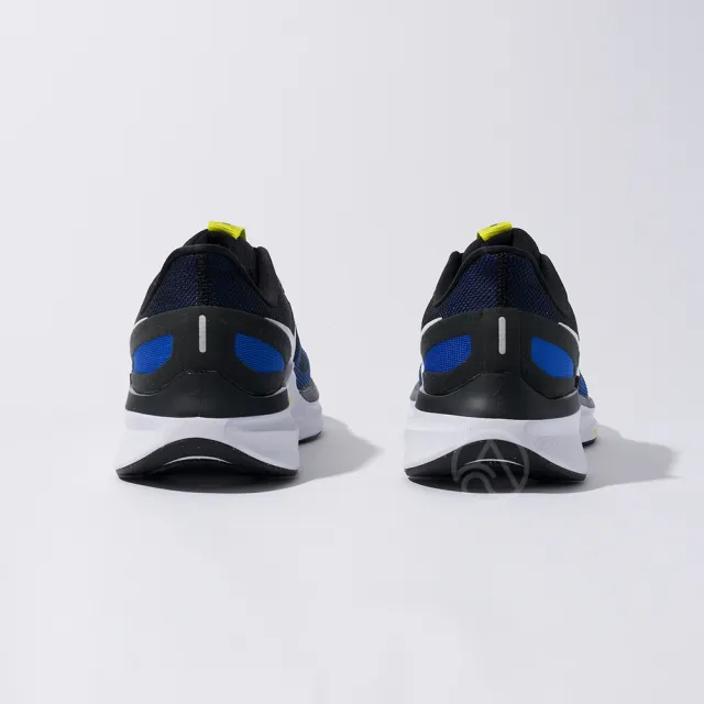 【NIKE 耐吉】Air Zoom Structure 25 男鞋 黑藍白色 訓練 網布 緩震 運動 慢跑鞋 DJ7883-003