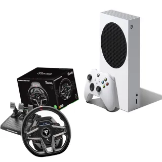 【Microsoft 微軟】Xbox Series S 512G 數位版主機+T248X 力回饋方向盤(贈 星空 STARFIELD T恤)