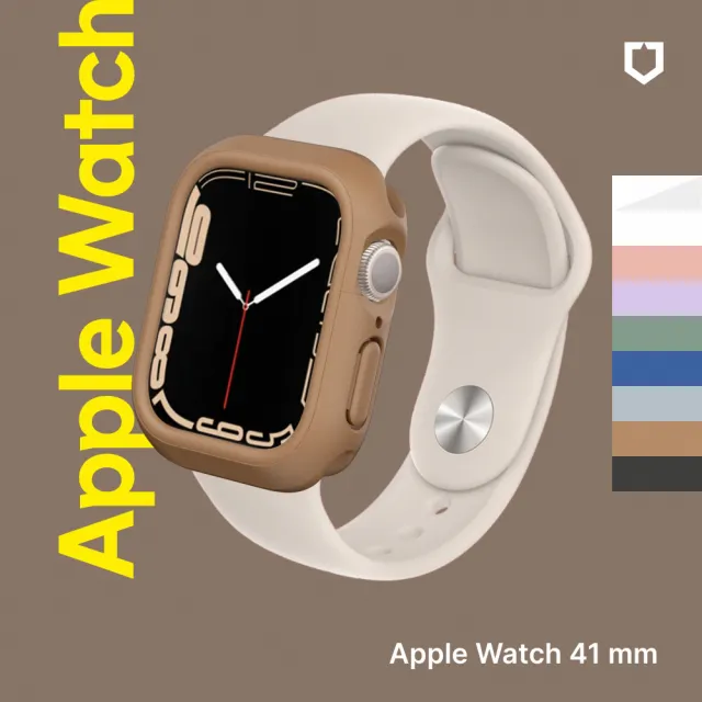 犀牛盾錶殼組【Apple 蘋果】Apple Watch S9 LTE 41mm(鋁金屬錶殼搭配運動型錶帶)