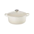 【Le Creuset】典藏琺瑯鑄鐵鍋圓鍋 24cm(蛋白霜-鋼頭-內鍋白)