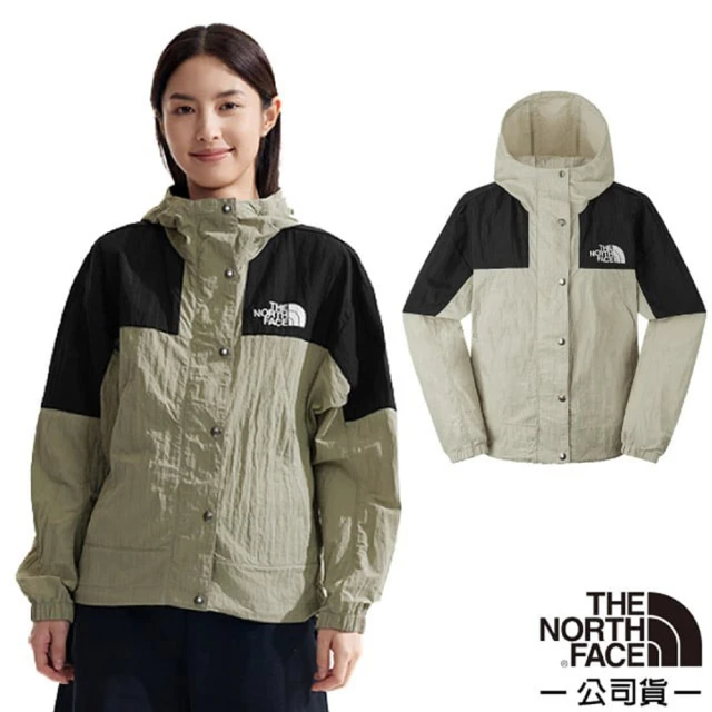 The North Face 女 防風防潑水防曬連帽輕薄外套_亞洲版型/風衣.夾克(81RX-5IF 陶土灰)