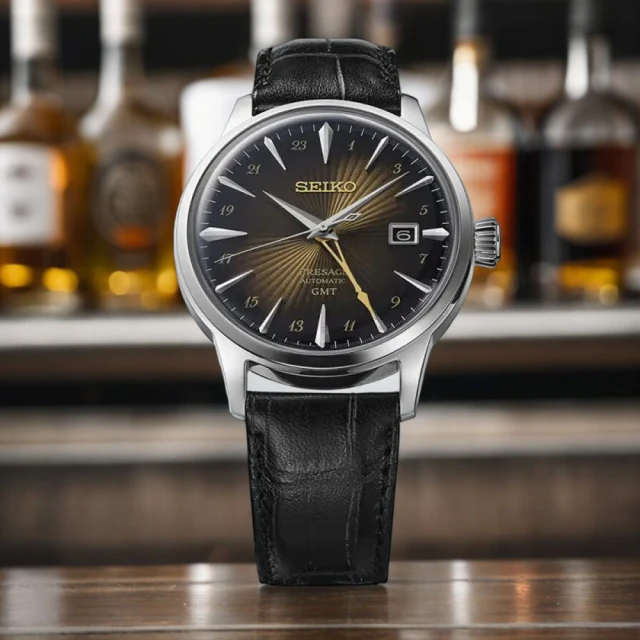 SEIKO 精工 Presage「Rusty Nail」雞尾酒 GMT機械錶-40.5mm(SSK039J1/4R34-00J0Q)