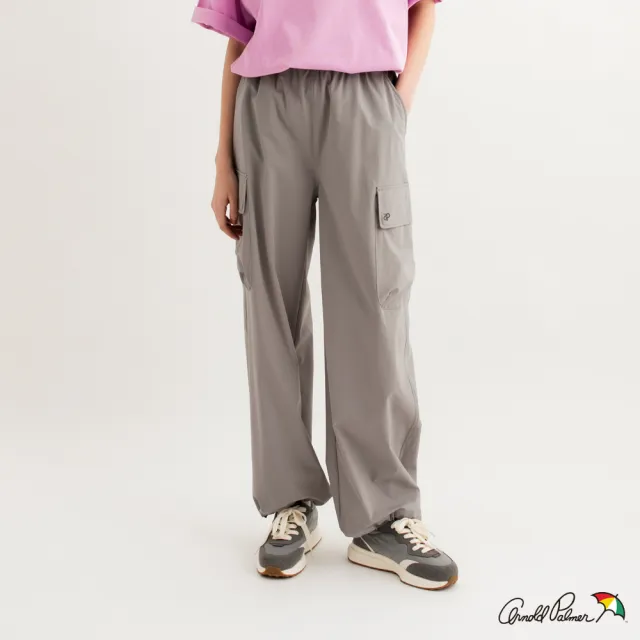 【Arnold Palmer 雨傘】女裝-休閒貼袋工裝長褲(灰色)
