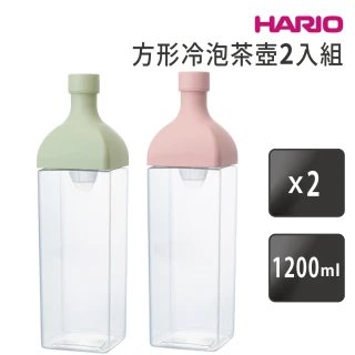【HARIO】方形冷泡茶壺–2入組／1200ml(KAB-120)