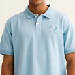 【Arnold Palmer 雨傘】男裝-左胸線條品牌LOGO刺繡POLO衫(天空藍)